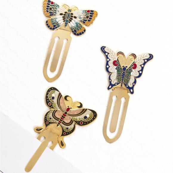 Unbranded Other - Cloisonnee BUtterfly Bookmarks Set of Two (2)